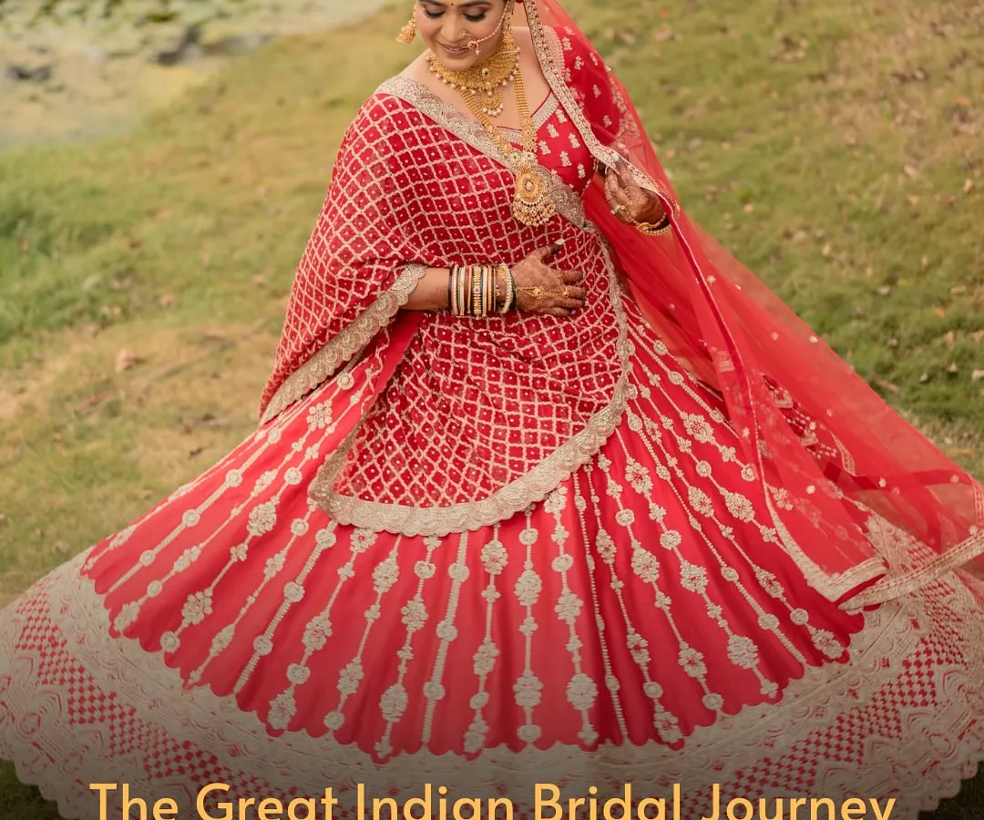 We believe every bride's story is unique. This image introduces our Great Indian Bridal Journey, a collection that celebrates the diverse and beautiful wedding traditions from Punjab to Kerala. Your dream bridal look, rooted in culture, is here.