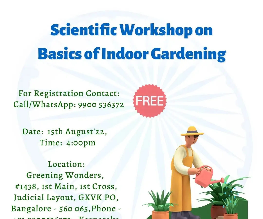 This is a great example of our free workshops. We regularly host sessions like this "Scientific Workshop on the Basics of Indoor Gardening" to provide practical, science-based knowledge for everyone, from beginners to experienced plant parents.