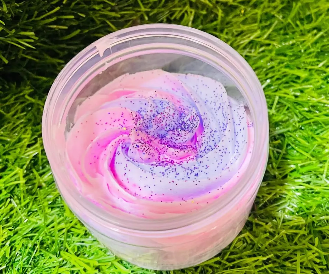 Experience the luxurious, creamy texture of my handmade whipped soaps. This one is a beautiful mermaid-themed swirl, designed to be foamy, moisturizing, and a true treat for your skin during a bath or shower.