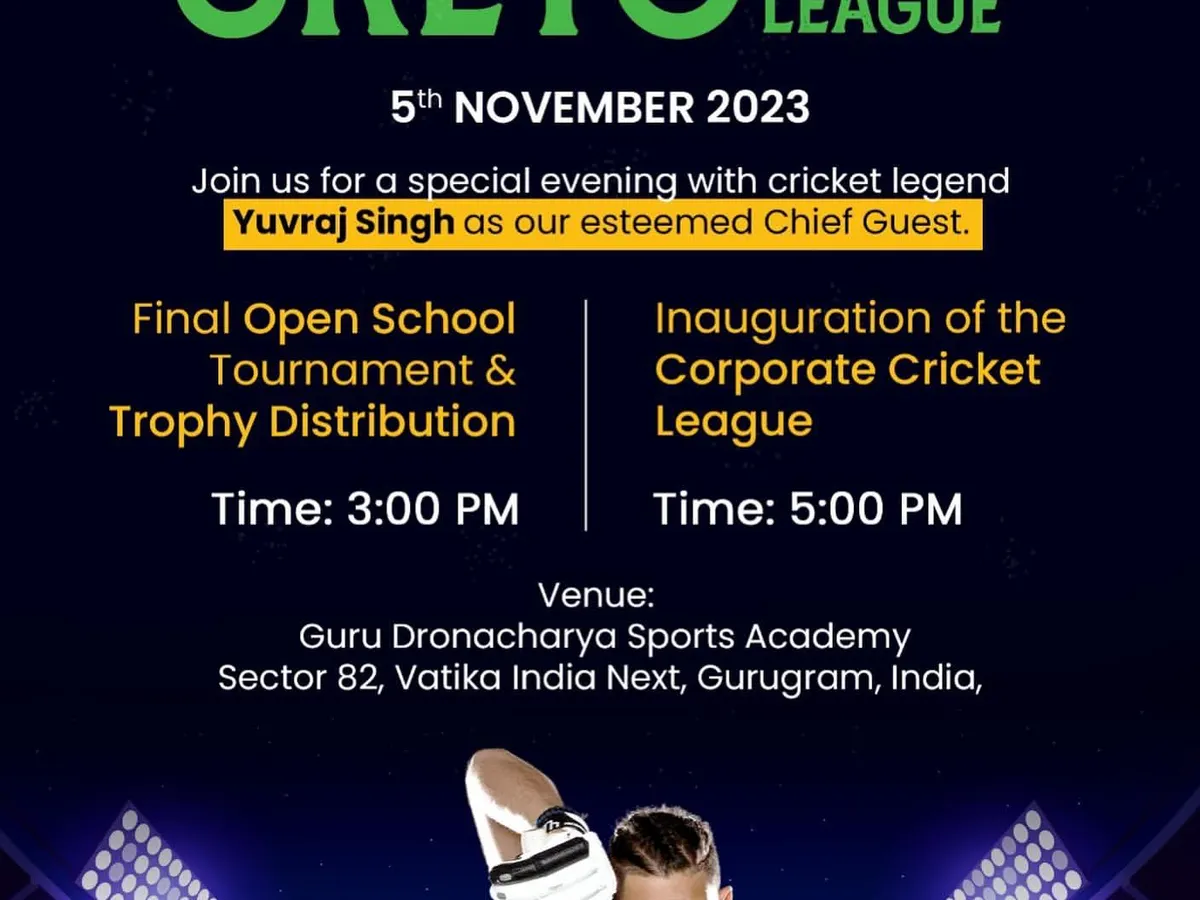 We have the privilege of hosting major sporting events and legends of the game. This is the official poster from the Greto Cricket League final, where we welcomed cricket legend Yuvraj Singh as our esteemed Chief Guest.