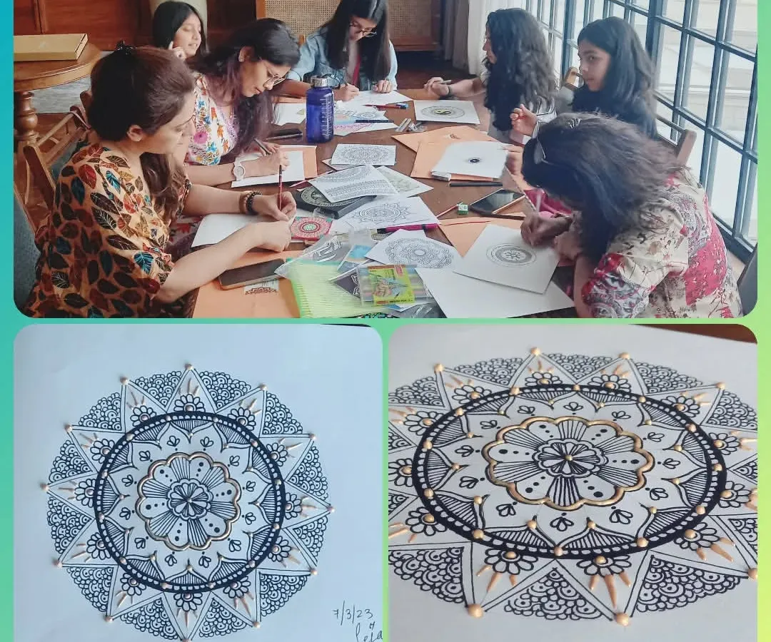 Art is a form of meditation, and this therapeutic mandala workshop is designed for adults seeking a moment of calm and focus. You can see the intricate and beautiful results from a recent session where we explored patterns and mindfulness.