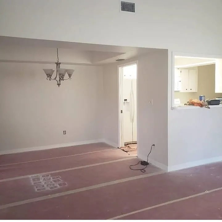 We respect your space. Before we start any interior painting, we carefully cover all flooring and furniture to ensure your home stays clean and protected from any spills or dust.
