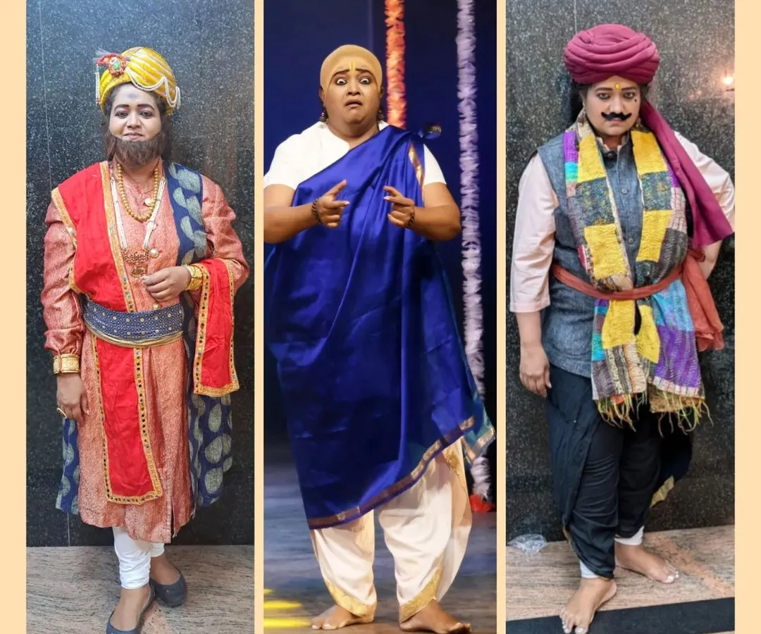 I love the transformative power of costume and character. Here are three distinct roles I portrayed for the dance drama 'Karunada Vaibhava', each with its own story and spirit. This is the essence of character acting in theatre.