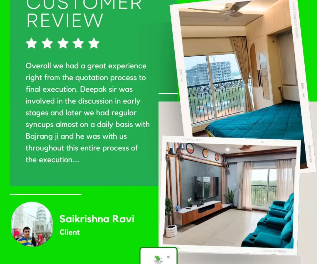 We believe our work speaks for itself, but our clients' words mean the world. This review highlights our hands-on approach and commitment to a smooth execution process, paired with photos of the client's new living room and bedroom.