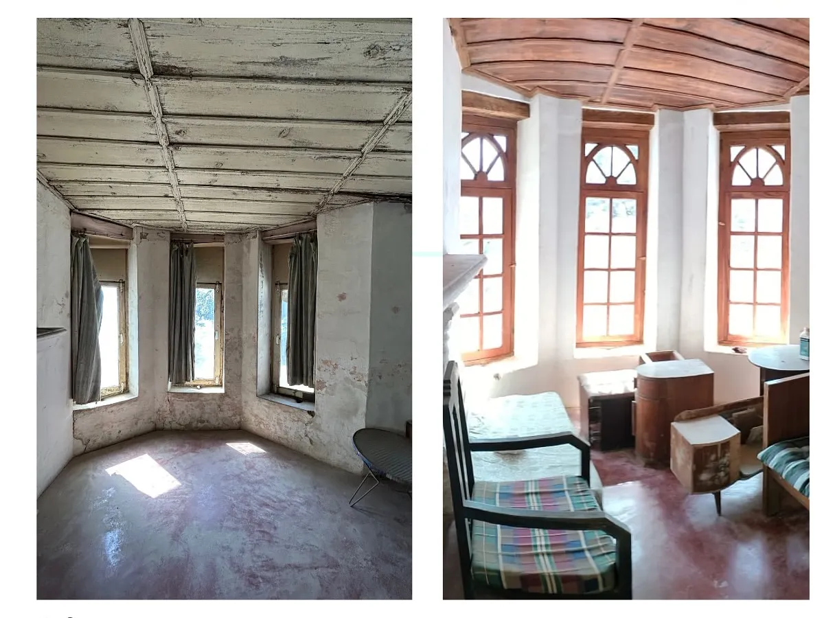 The power of restoration is in the reveal. This before-and-after of the Verdun House in Mussoorie, part of our pro-bono Restoration Clinic, shows how we can revive a dilapidated colonial bungalow, restoring its original wooden windows and ceilings to bring back warmth and light.