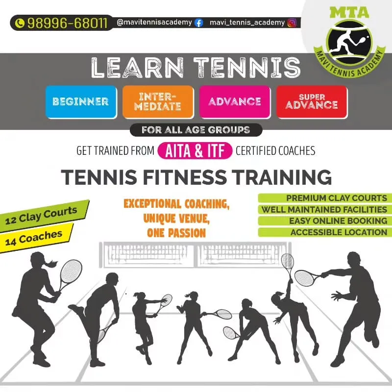 We offer comprehensive tennis training for all age groups, from beginner to super-advance levels. Our facility includes 12 professional clay courts and coaching from AITA & ITF certified professionals.
