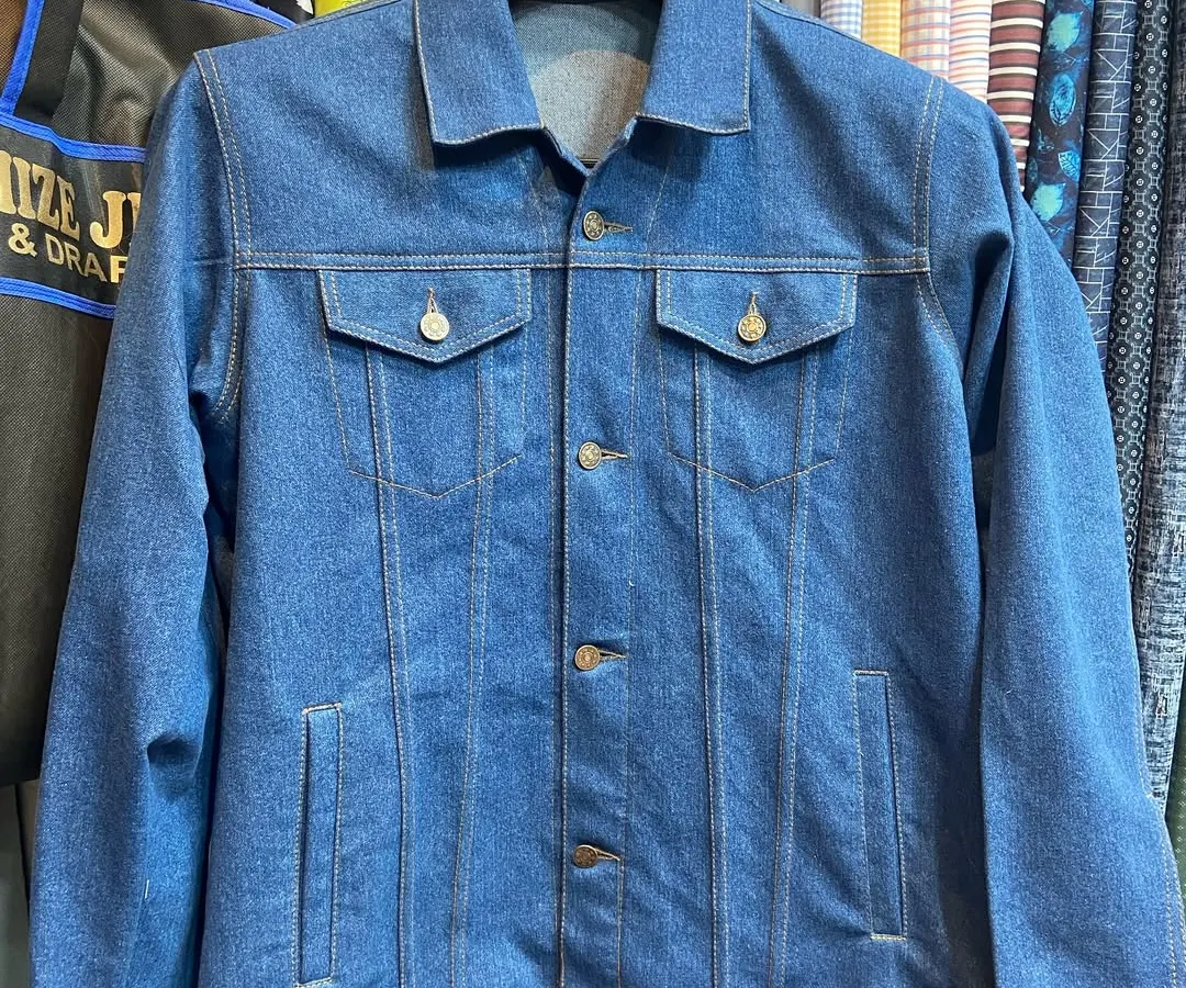A classic trucker-style denim jacket, custom-stitched for a perfect fit. I can replicate iconic styles or create a unique design just for you using high-quality denim.