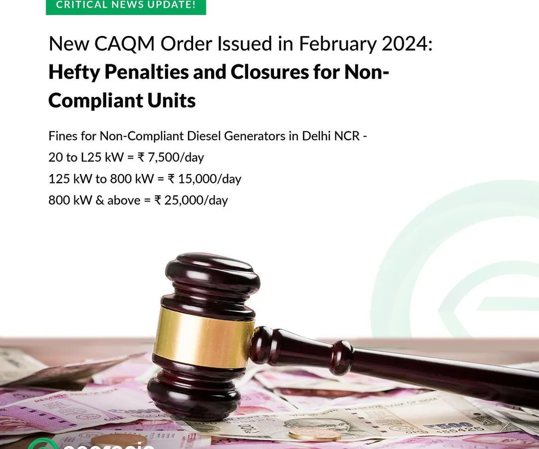 I help you stay ahead of regulations. The Commission for Air Quality Management (CAQM) has implemented significant daily penalties for non-compliant diesel generators in the Delhi NCR region. My dual fuel conversion service ensures you meet these strict standards and avoid costly fines or facility closures.