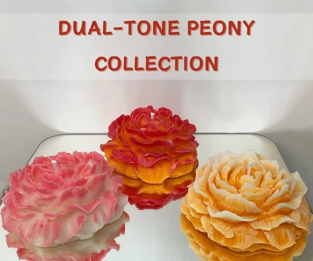 We are so proud of our Dual-Tone Peony Collection. Each candle is hand-poured to create a beautiful blend of colors, mimicking a real peony in bloom. These scented decor candles make a stunning centerpiece on any table.