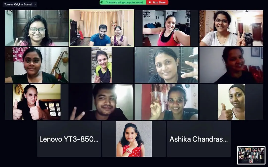 This is where the magic happens, right in your home. A screenshot from one of my live online group fitness sessions shows you can get the energy and community of a studio class without the traffic or commute. All you need is a screen and the desire to sweat.