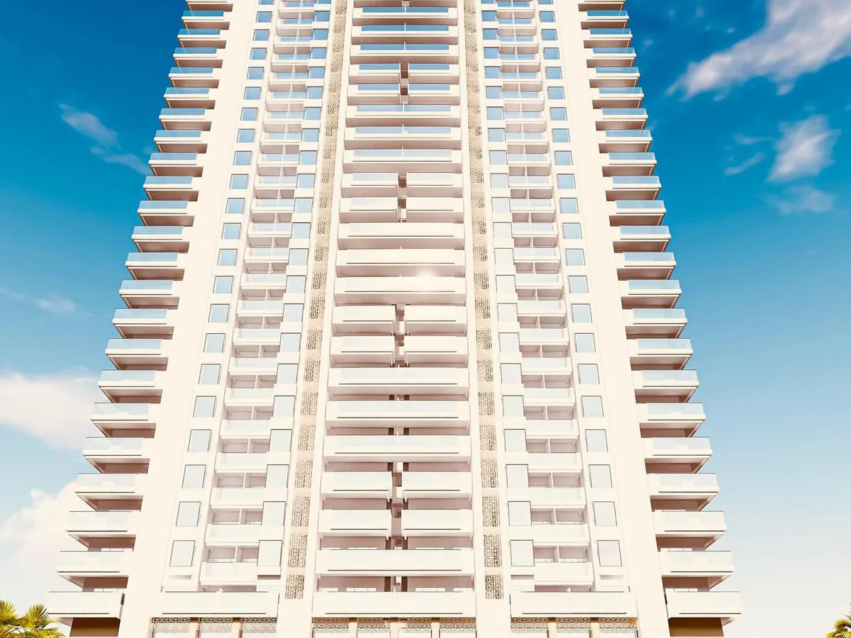 A 3D visualization of an upcoming 35-floor luxury residential tower in Noida. This project is designed to be a modern landmark, offering premium 3-bedroom apartments and an exclusive residents' club, demonstrating our capability in large-scale housing.