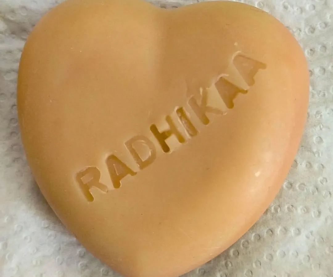 Making a gift feel *khaas* (special) is all about the personal touches. I love hand-stamping names like this one for Radhika onto my heart-shaped soaps. It turns a simple, natural soap into a unique and memorable present.