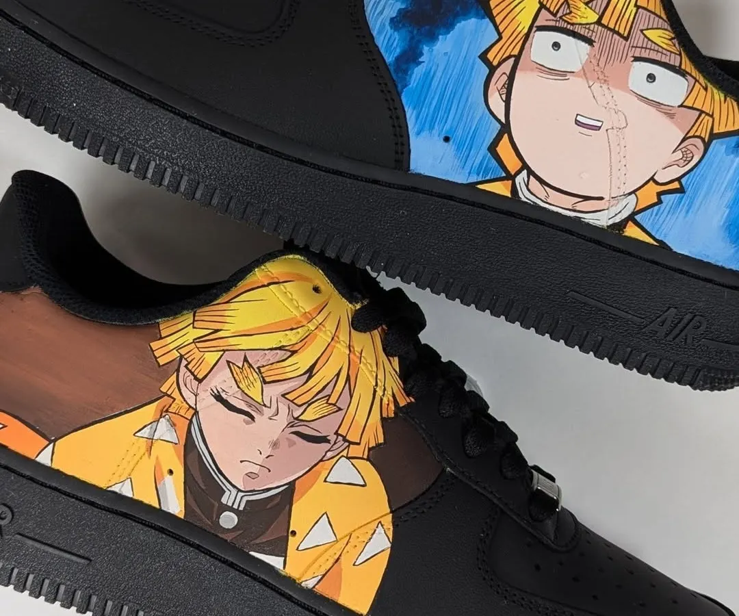 Capturing the two sides of Zenitsu from Demon Slayer was a blast. On one shoe, he’s in his focused, lightning-fast state, and on the other, his classic terrified face. It’s all about telling a story with the art, not just painting a character.