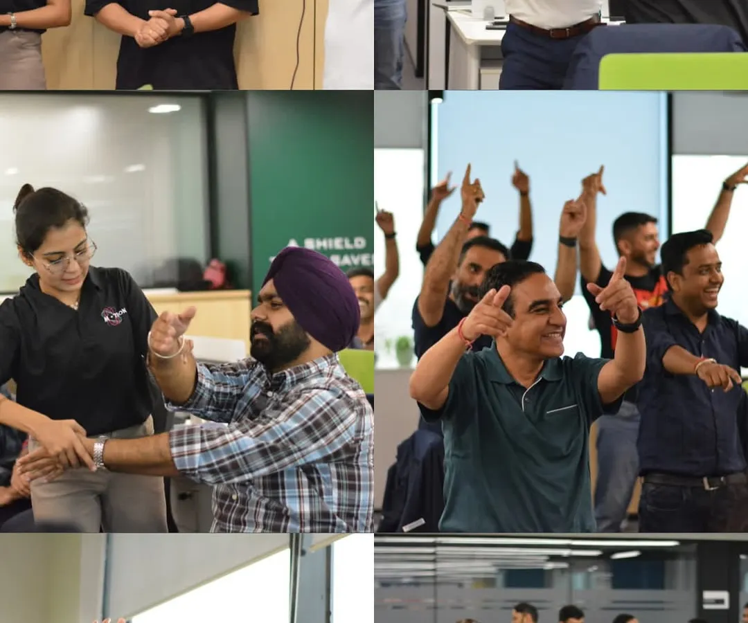 Here’s a snapshot of the pure energy from our session with the Maruti Suzuki Insurance team. We combine easy-to-follow dance fitness with practical physiotherapy tips to create a complete employee wellness experience.
