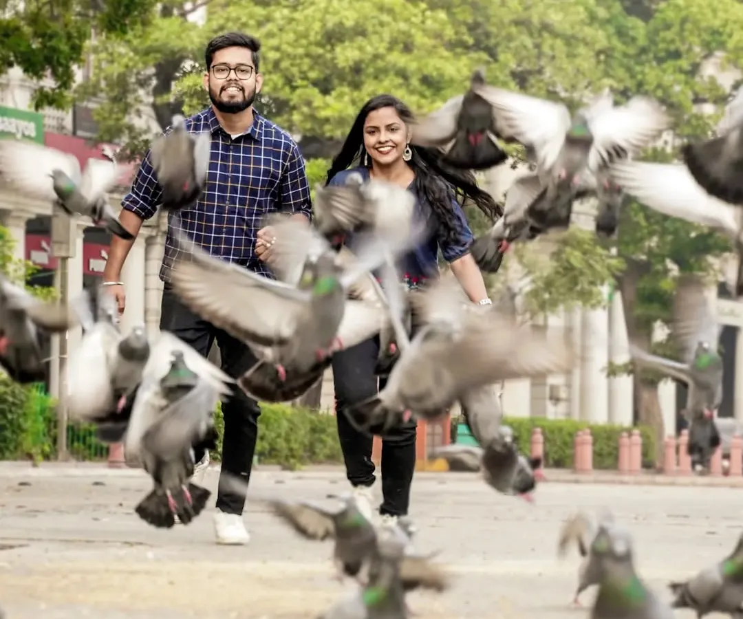 This is a candid, high-energy moment from a pre-wedding shoot in Connaught Place, Delhi. My city sessions focus on capturing your natural interactions against iconic urban backdrops.