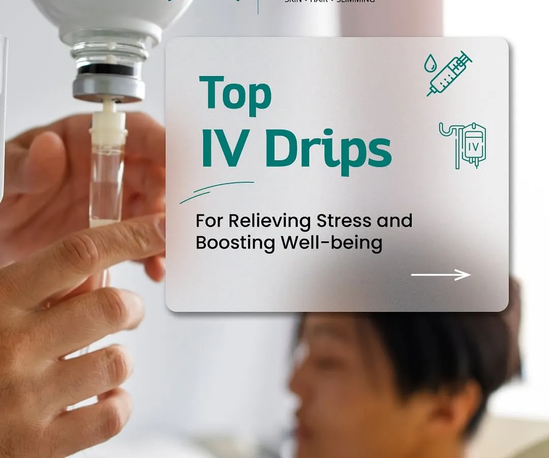 We offer a variety of IV drips designed to relieve stress and boost your overall well-being. In this image, a client is comfortably receiving a personalized vitamin infusion, showcasing the relaxing and professional environment of our clinic.