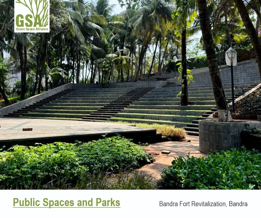 The revitalized Bandra Fort amphitheater, a key public space we designed to honor history while creating a vibrant cultural venue. This project demonstrates our expertise in heritage site renewal, transforming underutilized areas into thriving community assets for public enjoyment and cultural events.