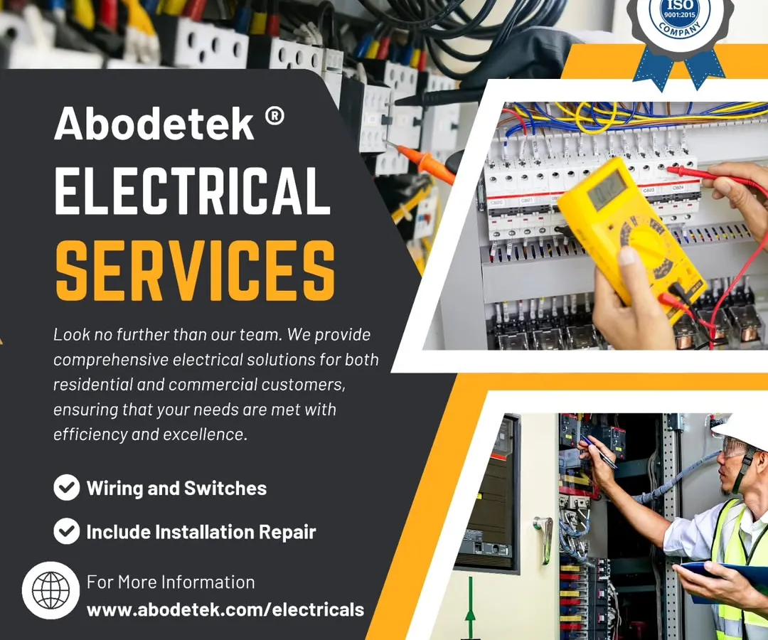 As an ISO 9001 certified company, we provide comprehensive electrical services for both new and existing properties. Our team is equipped to handle everything from panel testing and diagnostics to complete wiring and switch installations, ensuring your system is efficient and safe.