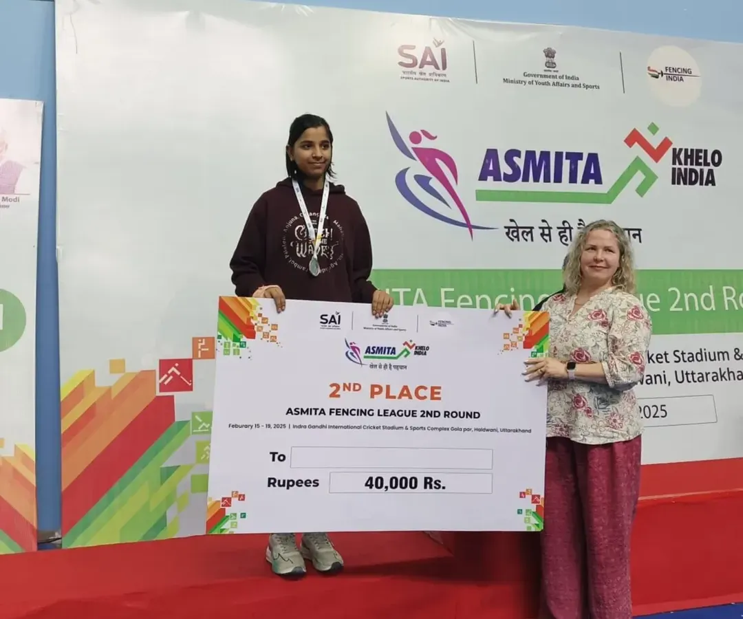 We are incredibly proud to see our fencer on the podium at the Asmita Fencing League, a Khelo India event. This second place finish is a testament to her elite skill and the high level competition we prepare for.