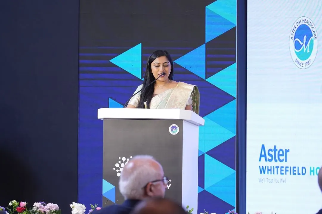 Delivering a keynote address at a formal corporate event for Aster Whitefield Hospital. I ensure a polished and professional tone for conferences, panel discussions, and official functions.