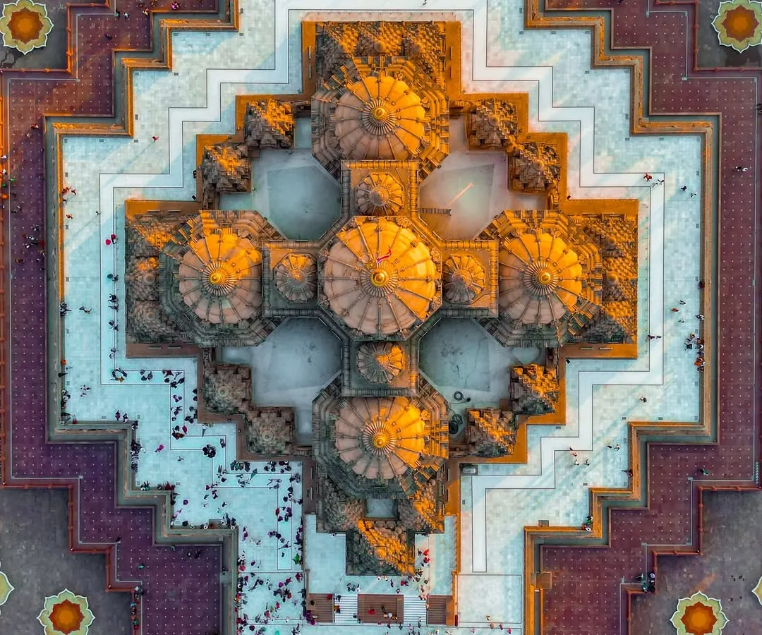 From above, the Akshardham temple in Delhi reveals a perfect, divine symmetry. My drone photography aims to uncover these hidden patterns in sacred architecture, showing a perspective that is both grand and serene.