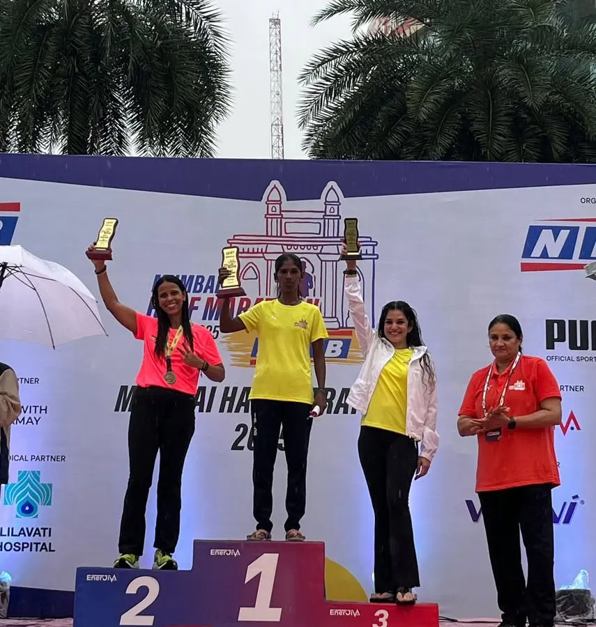 This is the result of dedication. We celebrate our athlete, Dr. Indu Tandon, securing 3rd place on the podium at the Mumbai Half Marathon. Every training session is a step towards moments like this.