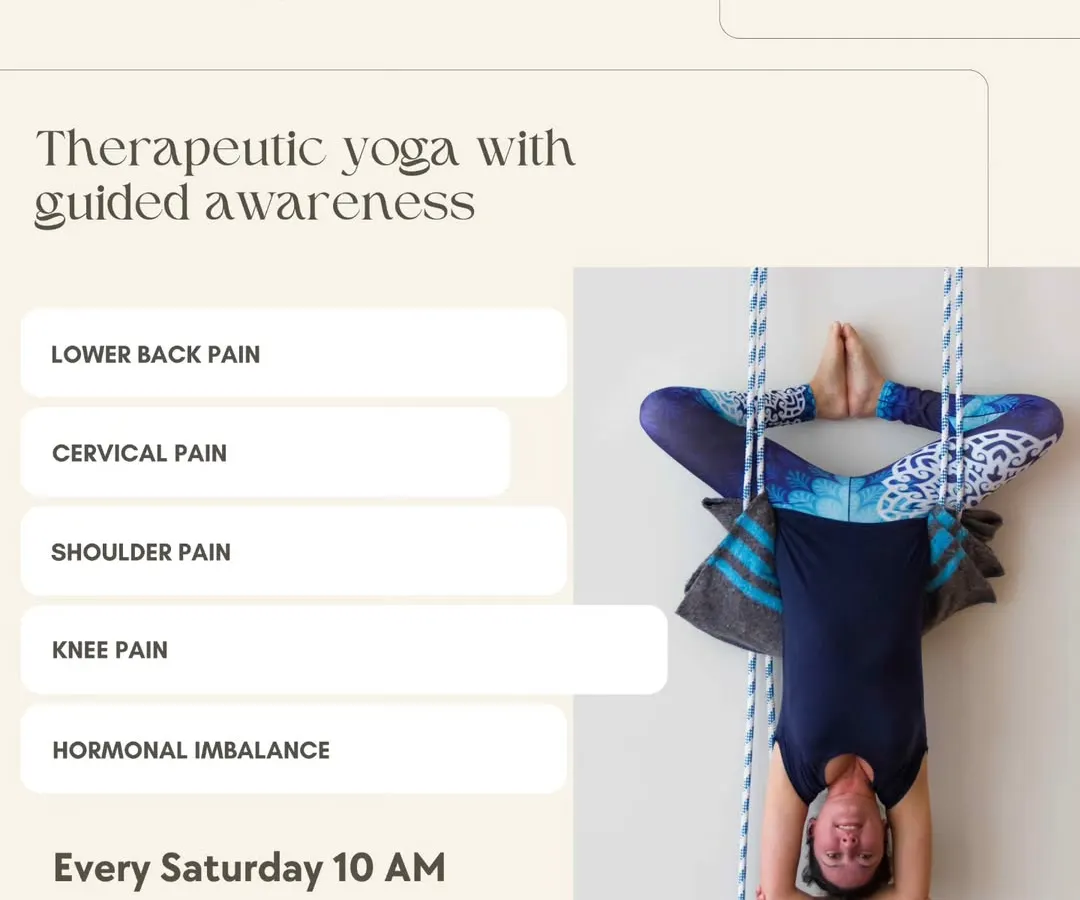 My yoga therapy classes are designed to address specific, persistent issues. I provide guided, therapeutic practices for anyone dealing with lower back pain, cervical and shoulder tension, knee discomfort, or hormonal imbalances.