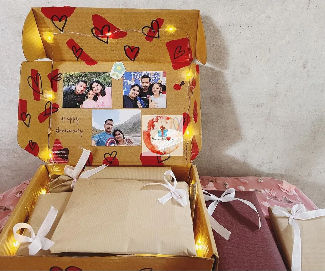 We love bringing unique ideas to life. This was a special "8 gifts for 8 years" anniversary box, with each gift individually wrapped to celebrate every year of the journey together.
