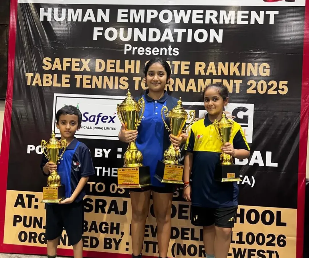 This is what hard work looks like. We are incredibly proud of our rising stars from the 3rd Delhi State Ranking Table Tennis Tournament. Akanksha Singhal secured gold in U-15 Girls, while Arunim Agarwal took silver in U-13 Boys, showcasing the bright future of our academy's talent.