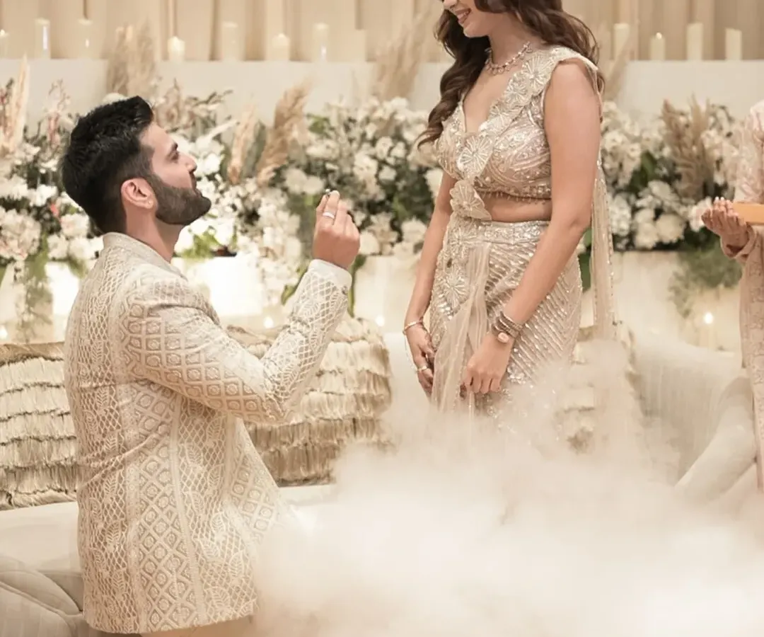This is the moment. I use effects like this theatrical smoke to create a truly cinematic and unforgettable proposal shot, making your engagement feel like a scene from a movie.