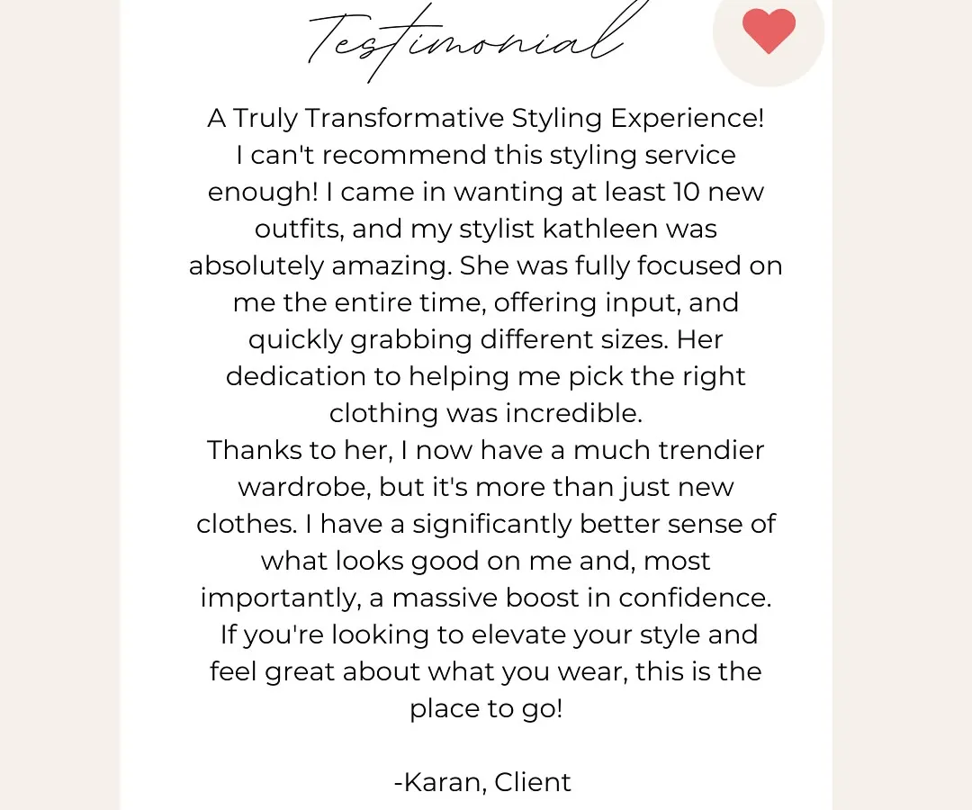It's one thing for me to talk about style, but it's another to hear it directly from a client. Karan's experience highlights the core of what I do: it's not just about the clothes, but about the massive boost in confidence that comes with it.