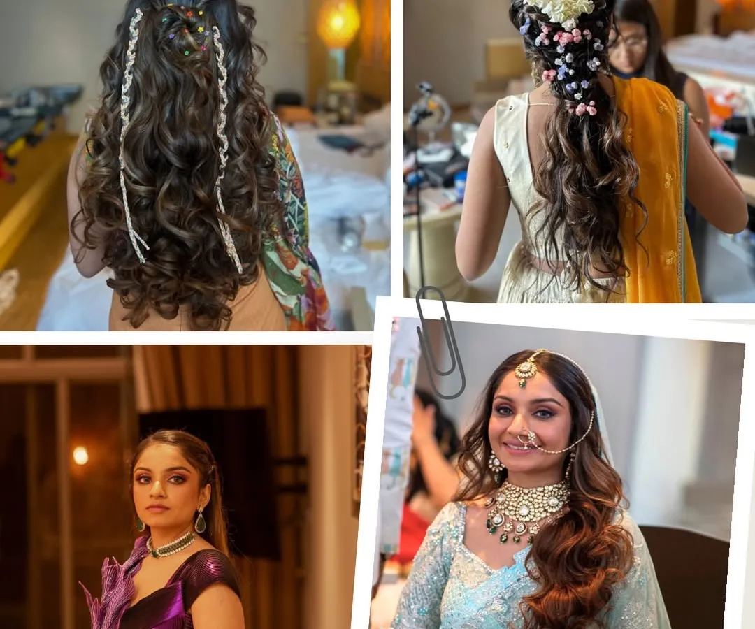 One bride, four events, four completely different stories. I work with you to create a unique hairstyle for your Mehendi, Haldi, Sangeet, and Wedding Day, ensuring each look is perfect for the occasion while reflecting your personal style.