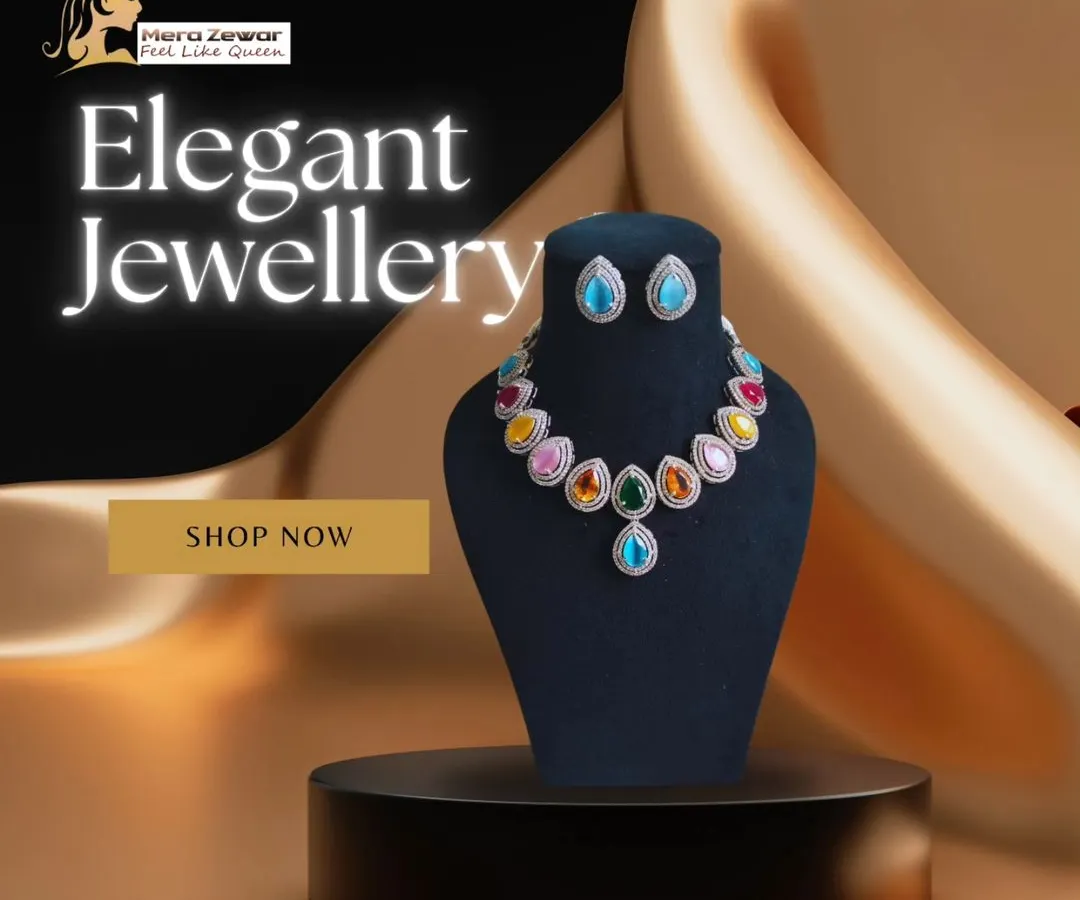 This multi-color stone necklace set is one of my bestsellers because it matches almost any outfit. It's a complete set with matching earrings, perfect for when you want to make a statement without the stress of mixing and matching.