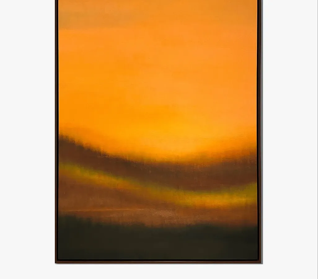 Naina Maithani's "Power of Invisible" is an abstract landscape that is more a feeling than a place. Her intuitive use of transparency and luminosity in this acrylic on canvas creates a contemplative colour-scape that draws you into a state of quiet reflection.