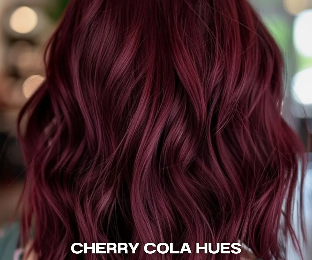 We love a bold statement. This vibrant Cherry Cola hue is a perfect example of the trendy, fashion-forward hair colors we specialize in, finished with soft waves to show off the shade's depth.