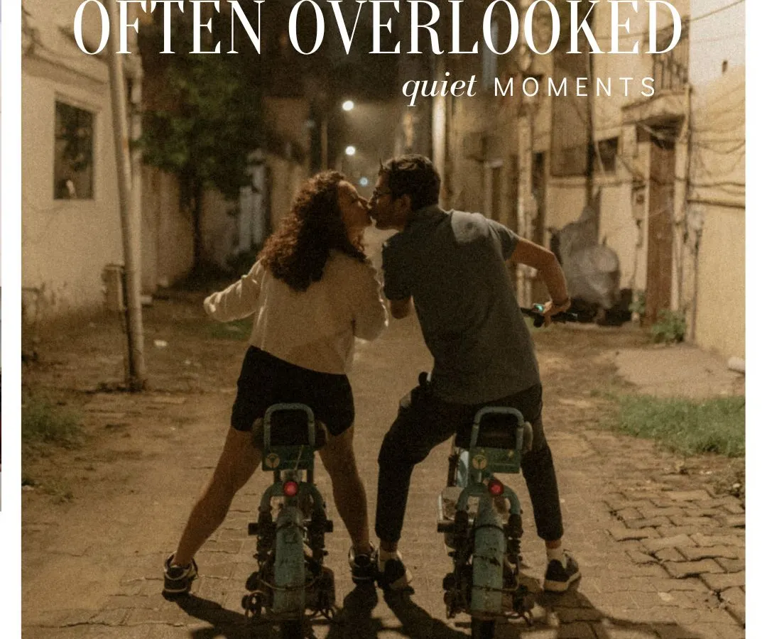 Capturing the quiet, often overlooked moments. This shot from a late-night session in Delhi shows a couple sharing a spontaneous kiss on their bikes. It’s these unposed, real-life scenes that tell the most powerful stories.