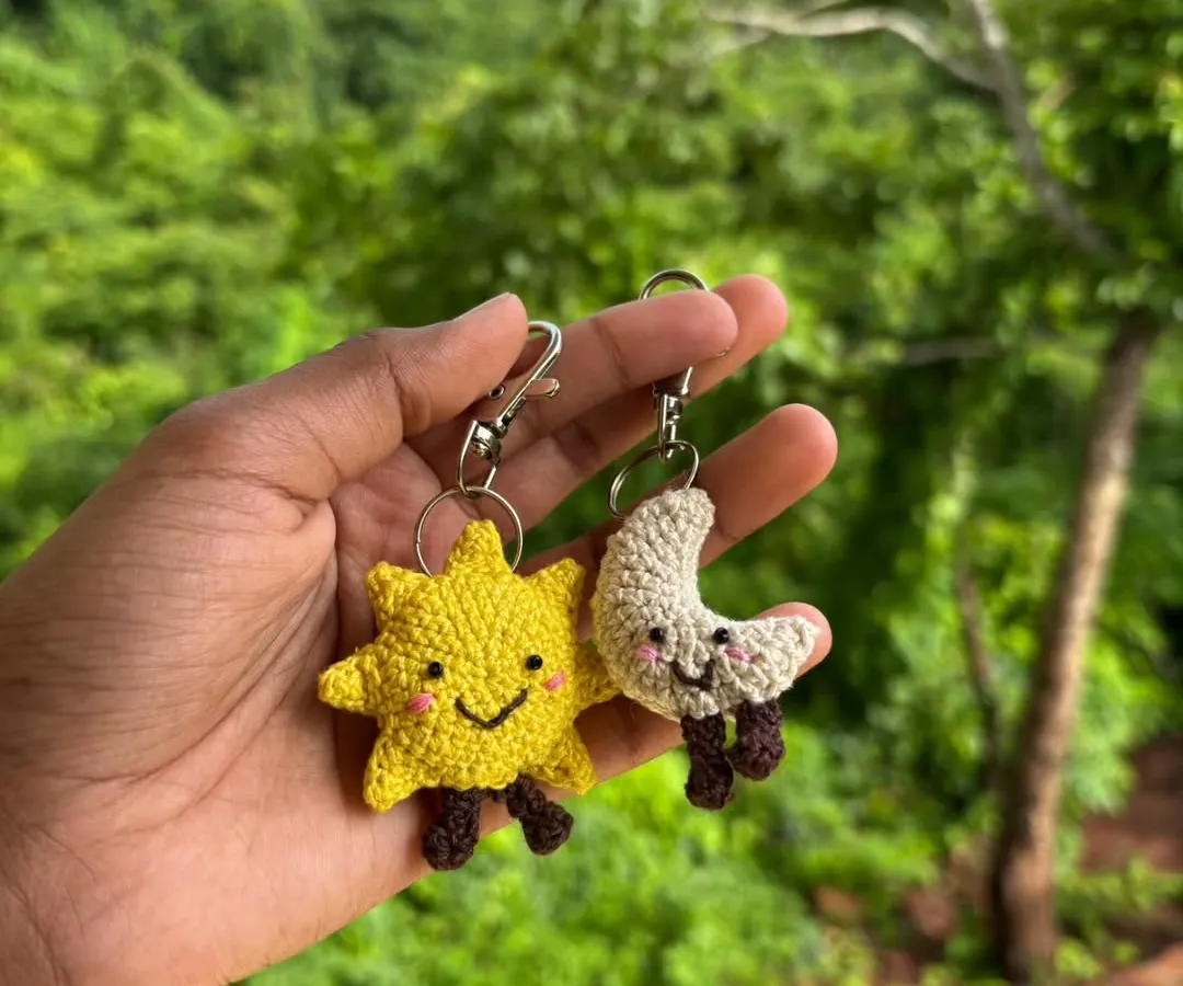 I absolutely love making matching sets like these sun and moon keychains. They're a super cute way to stay connected with your favorite person, whether they're your sunshine or your moon.