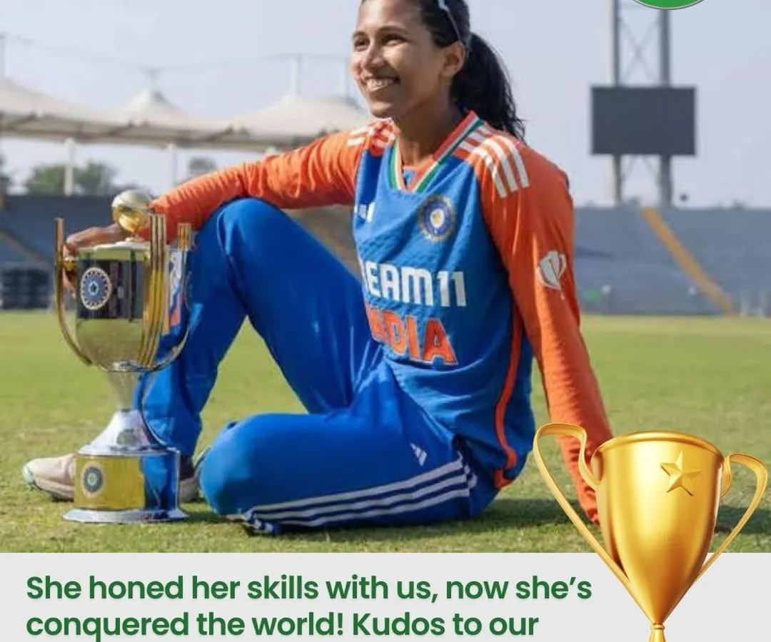 This is what triumph looks like. We celebrate our student, Niki Prasad, who honed her skills with us before leading the India U-19 team to World Cup glory. We don't just build cricketers; we build leaders.