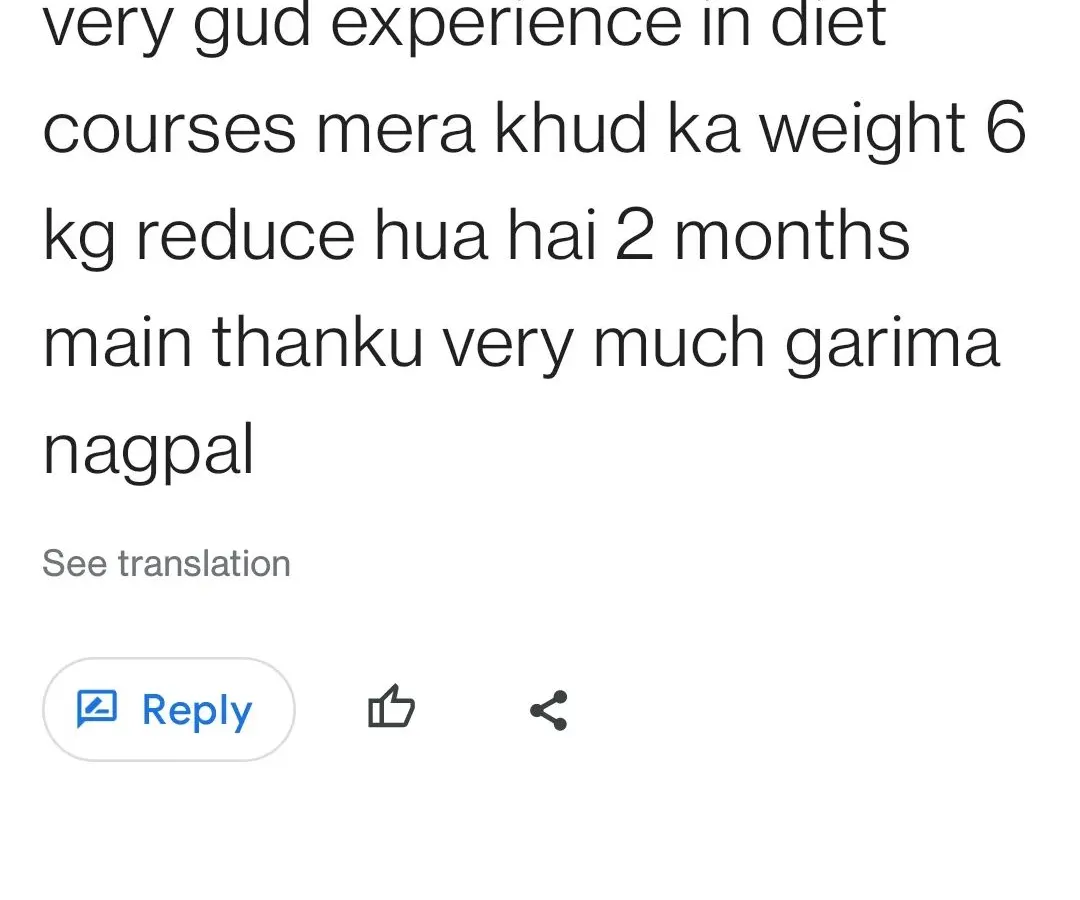 This is what keeps me going. This client lost 6 kgs in just 2 months by following my customized diet course. It shows that with the right plan, you can see real results without feeling deprived.