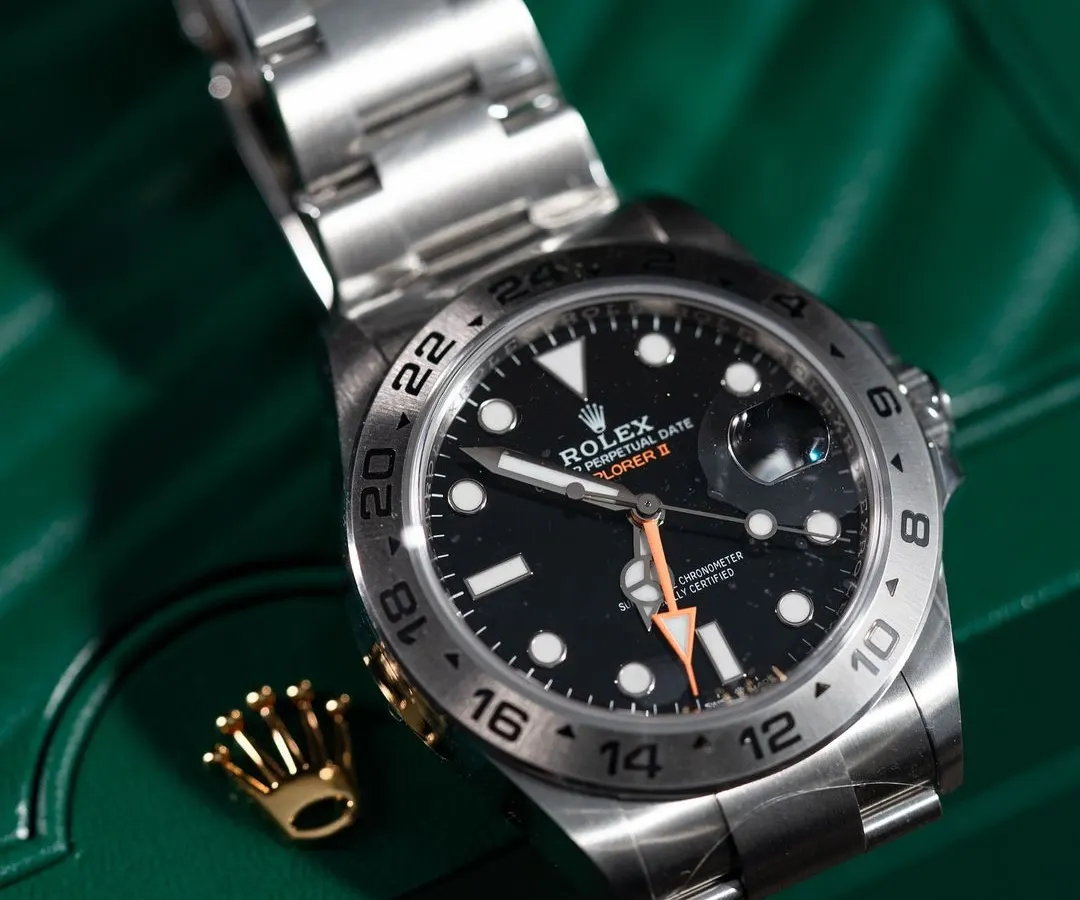 The hunt for a Rolex Explorer II ends here. We get our hands on these robust and reliable timepieces, complete with the signature orange 24-hour hand and brushed steel finish. This is a true tool watch for any collector.