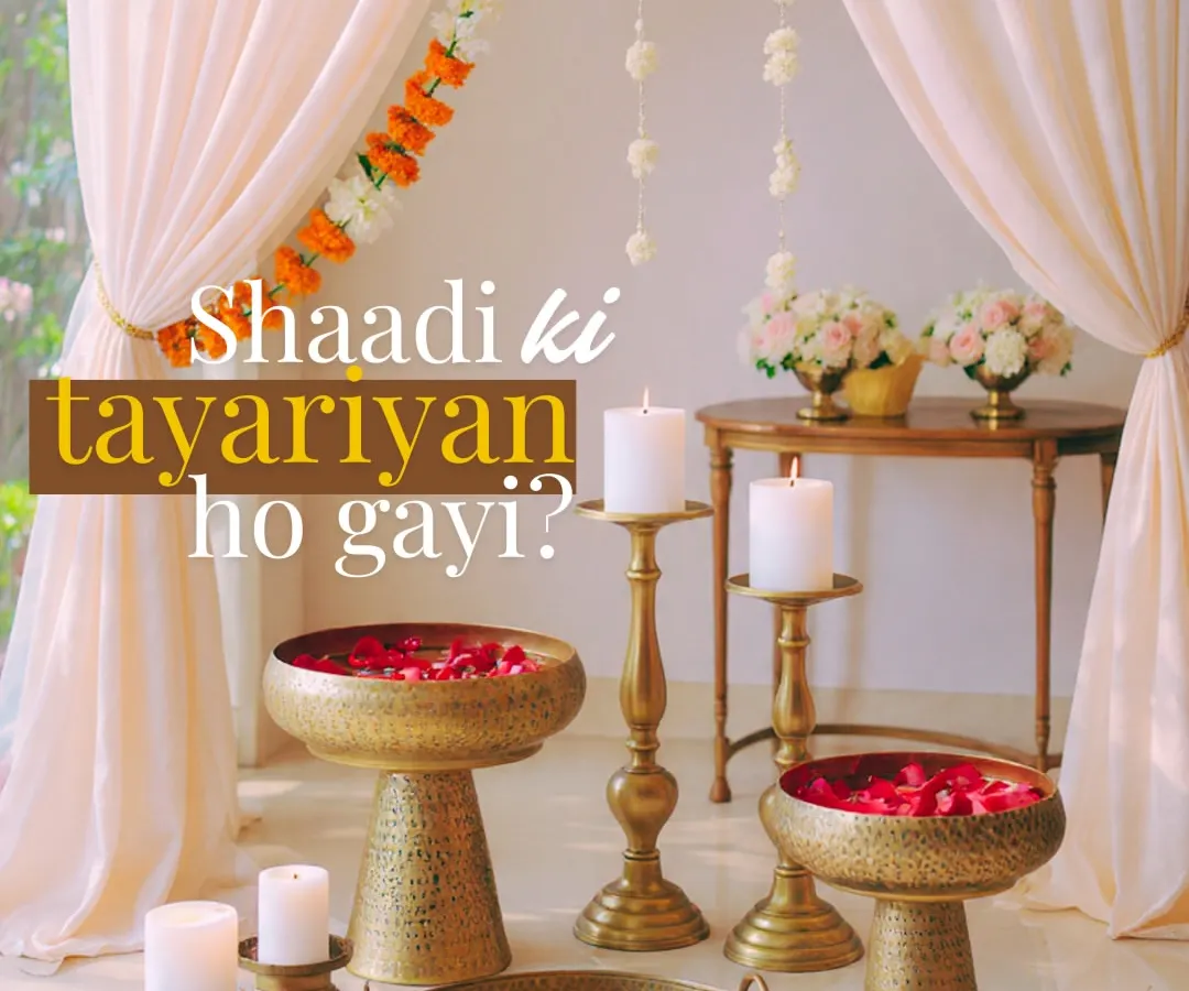 Nothing makes me happier than seeing a home ready for celebrations. This is the 'shaadi ki tayyariyan' look I love to create, using our hammered brass urlis and tall candelabras to set up a grand, welcoming entrance. It’s perfect for weddings or any big family gathering.