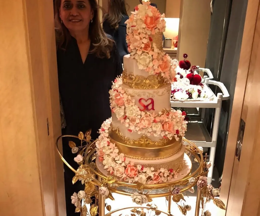 It was an absolute honor to create this multi-tiered floral engagement cake for Shloka and Akash Ambani. I am so grateful for the trust the Ambani family has placed in me for over 10 years to be a part of their most special celebrations.