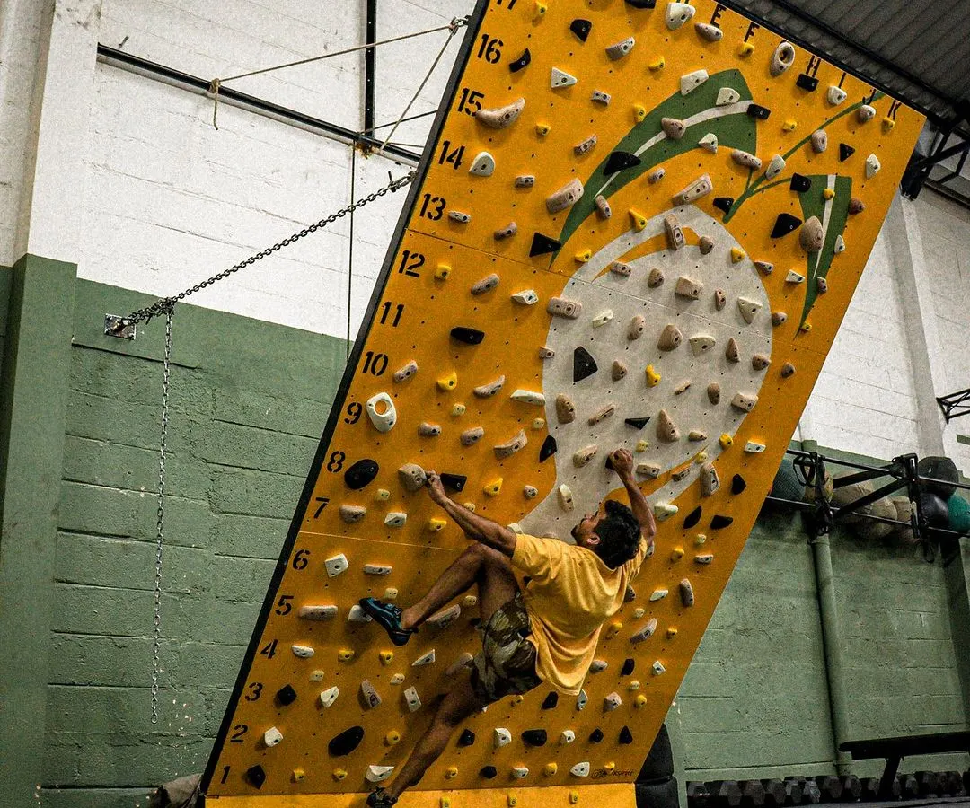 For our experienced climbers, the MoonBoard offers a standardized training challenge. This climber is tackling a difficult problem, building finger strength and power endurance on our 2019 Masters series setup.