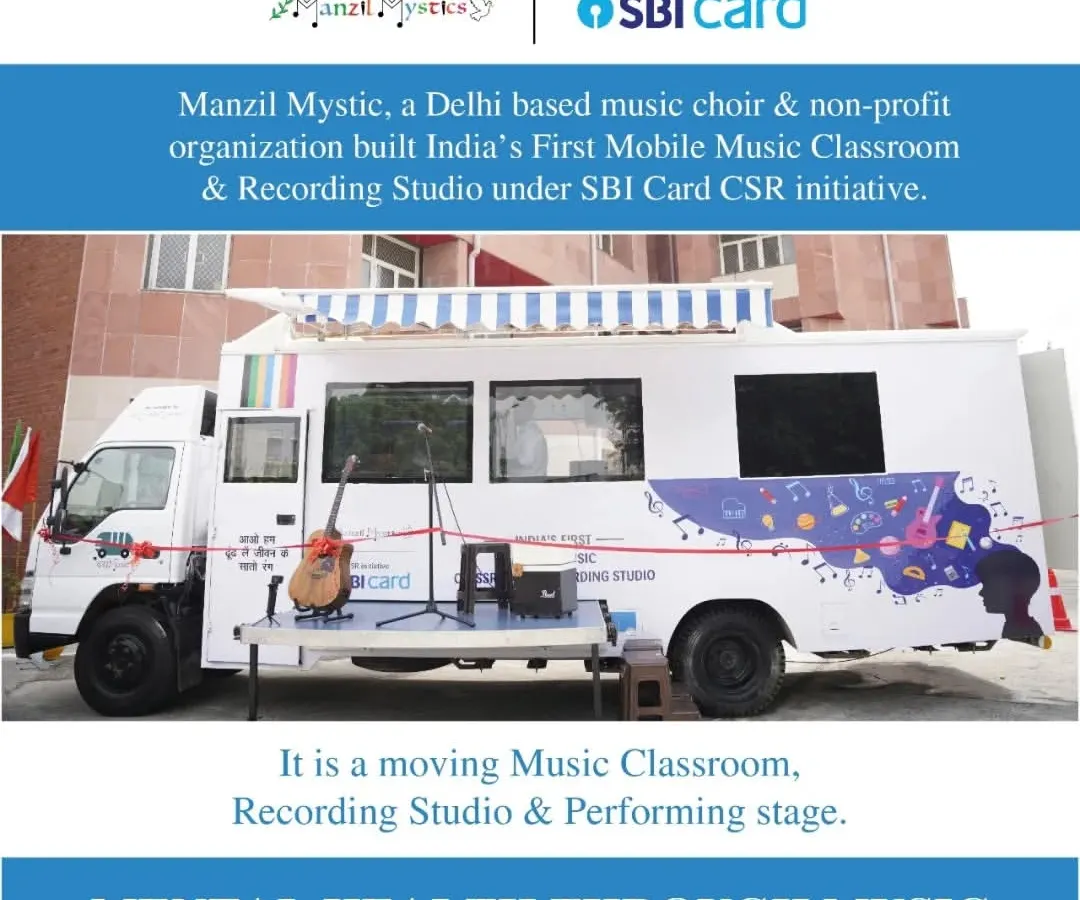 Welcome to India's first Mobile Music Classroom and Recording Studio. We believe music should be accessible to all, so we built a classroom on wheels to bring a professional studio experience, performance stage, and a world of possibility right to the children's doorstep.