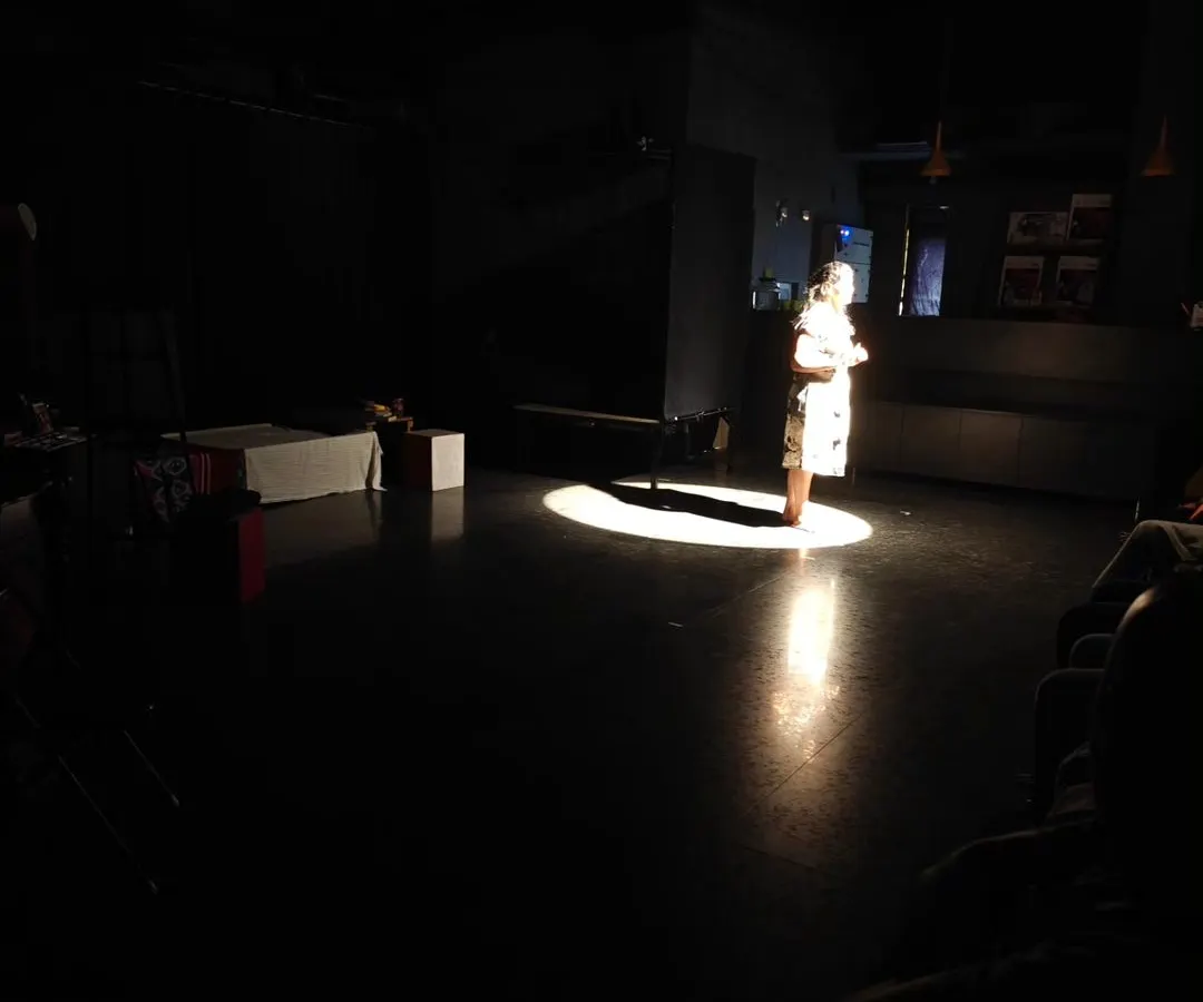 The stage is yours. A powerful moment from a monologue performance by one of our adult acting students. Our courses for adults are designed to help you find your voice and confidence under the spotlight, no matter your experience level.