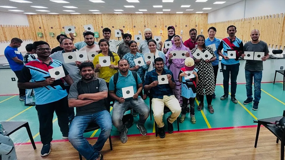 We specialize in creating memorable and effective corporate team-building events. Here, a team from Pixcellence Tech proudly displays their targets after a successful session focused on improving concentration and fostering friendly competition.