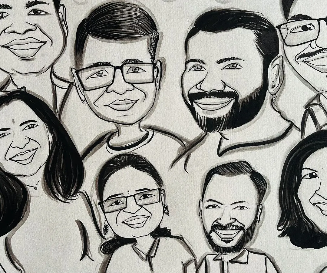 Nothing beats the energy of a big group of friends. This "Friends Forever" piece was so much fun to draw, capturing all the different personalities in one frame.