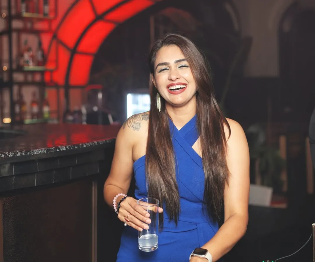 A candid moment of pure joy behind the decks at Molecule, Kanpur. This is me in my element, laughing and connecting with the crowd, ensuring the vibe is always right and the energy is infectious.