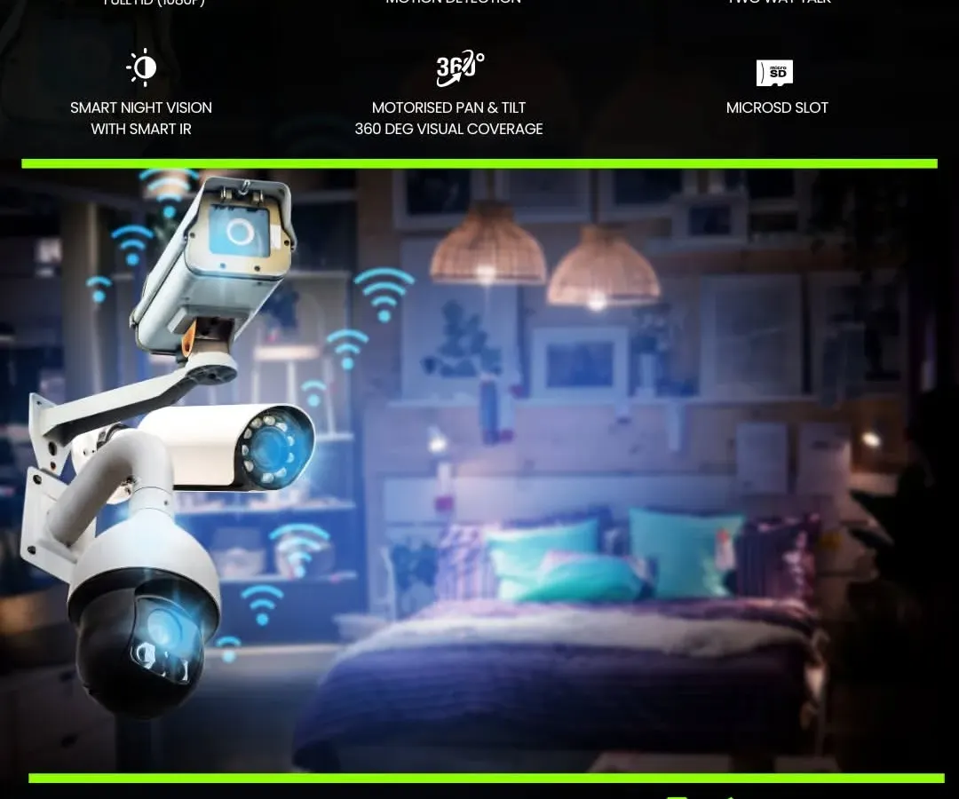 We utilize the latest in surveillance technology, including Full HD cameras with smart night vision and 360-degree motorized pan and tilt functions. This ensures every corner of your property is covered with crystal-clear footage, day or night.