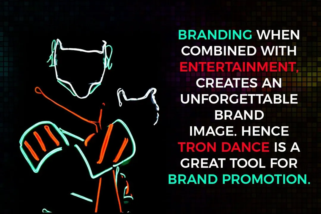 My performance is more than just entertainment; it is a powerful tool for brand promotion. By combining a high-energy Tron dance show with your brand's identity, I create an unforgettable experience for your audience. This approach ensures your message is not only seen but also felt, making it ideal for product launches and corporate events where you need to make a strong impact.